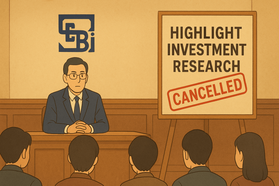 sebi cancels highlight investment research license