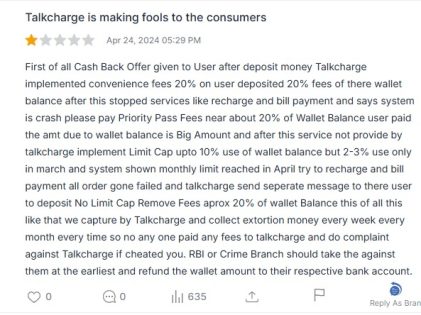TalkCharge Complaint