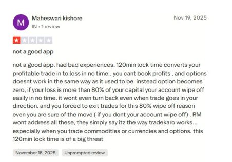 Trade Karo app complaint