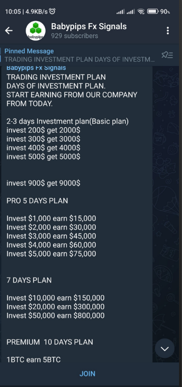 telegram scams of fake Investment trading schemes