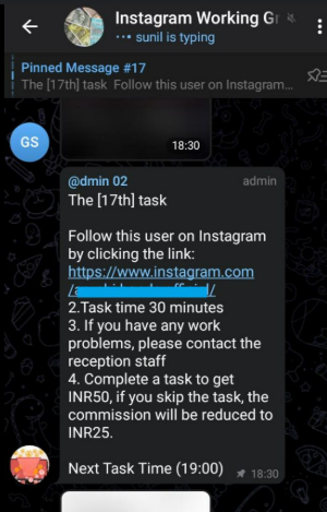 prepaid task scams on telegram channel