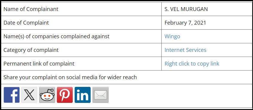 wingo app complaints