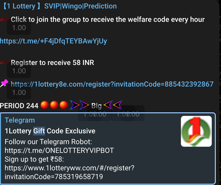 1 lottery app registration with gift code promise