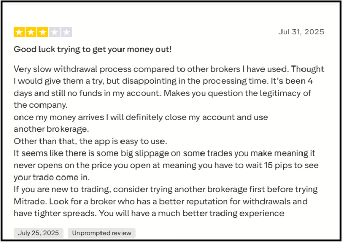 mitrade complaints and reviews