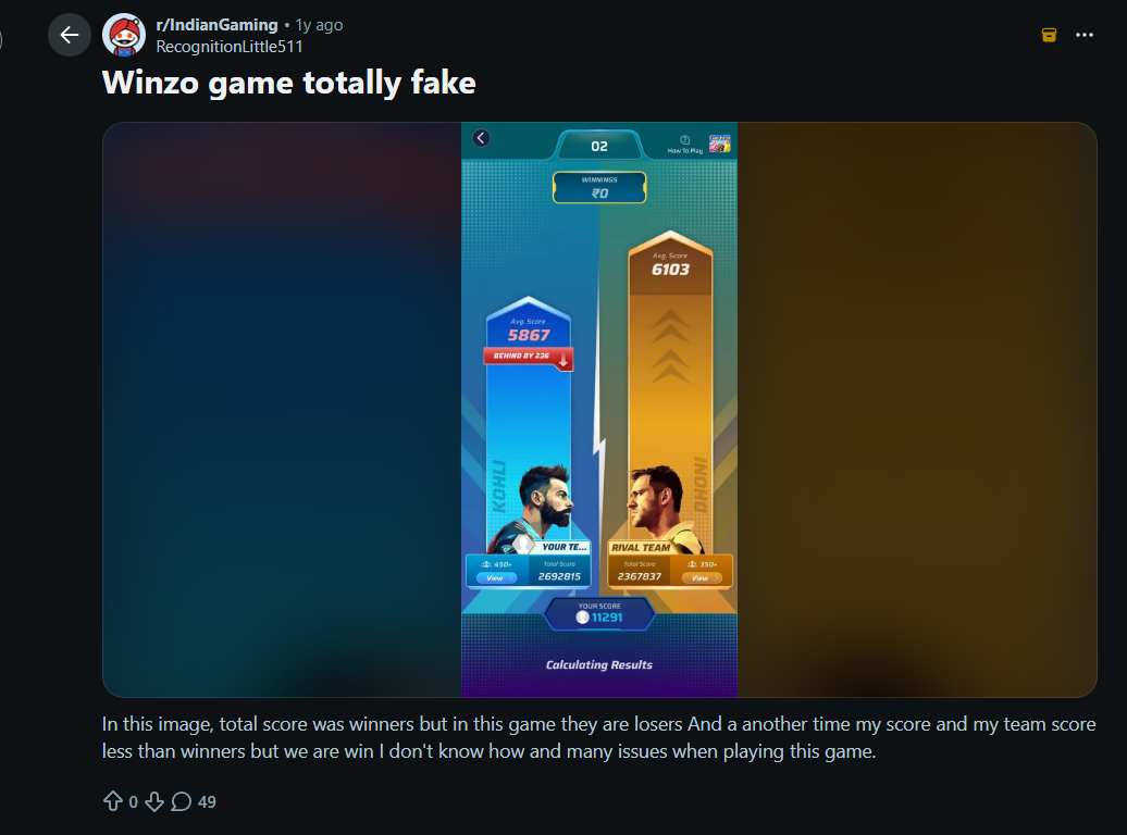 is the winzo app real