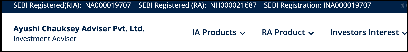 ayushi chauksey adviser SEBI registration