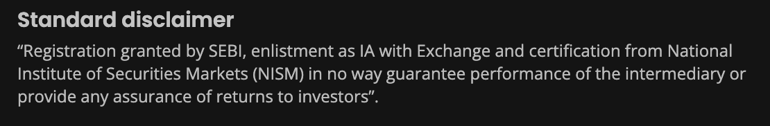 ayushi chauksey adviser disclaimers not guarantees of profits