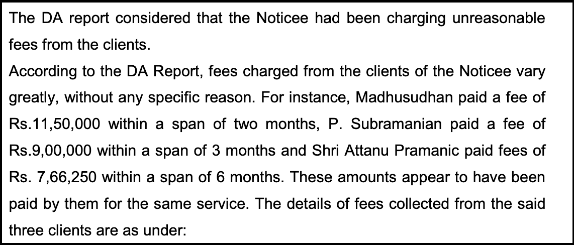 ayushi chauksey adviser fees charges