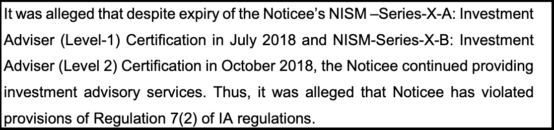 ayushi chauksey sebi order