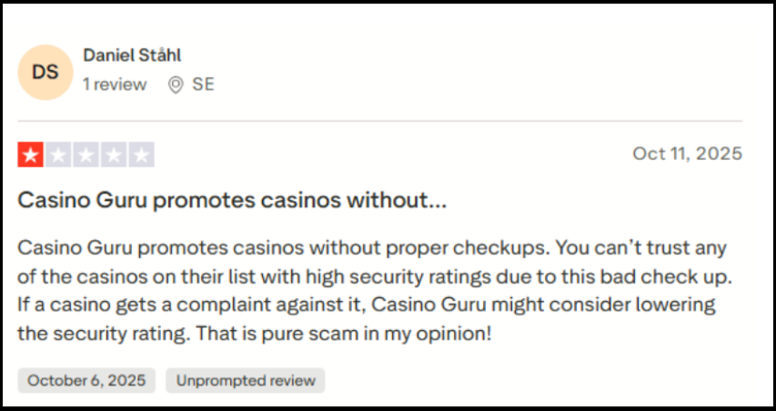 casino guru complaints