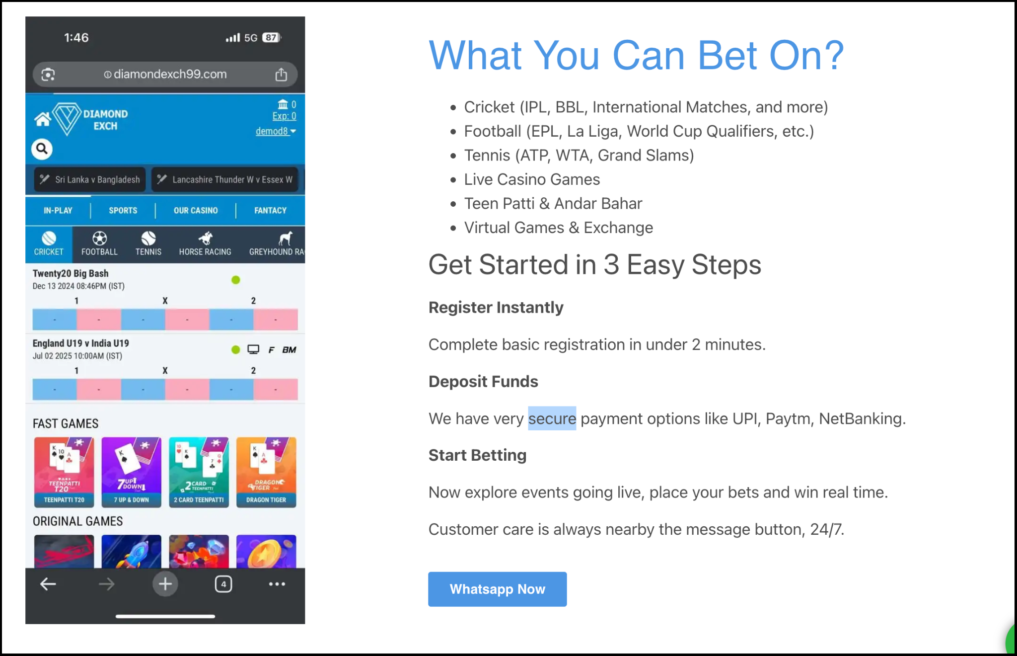 diamond exchange 99 online betting platform