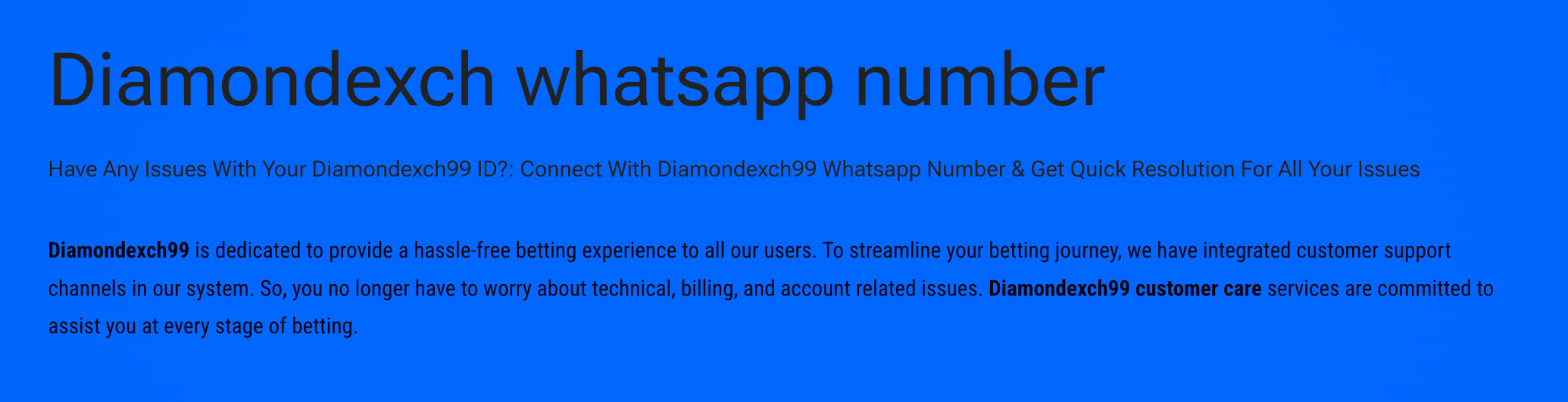 diamond exchange 99 whatsapp contact number