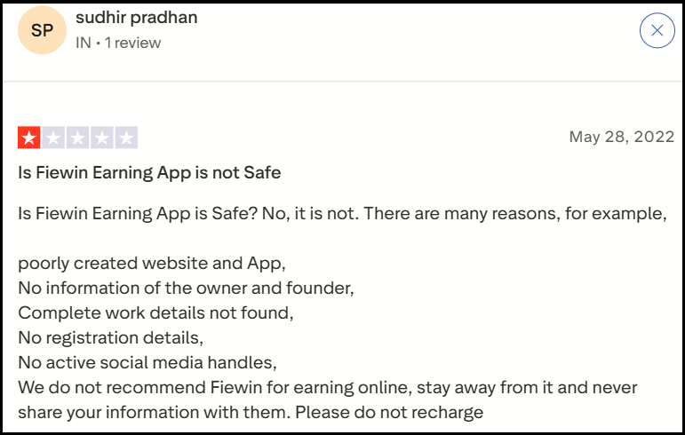 fiewin is safe or unsafe review by users