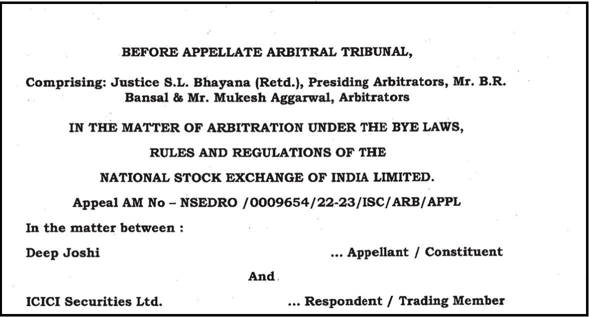 icici securities arbitration complaints