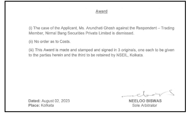 penalty on Nirmal Bang