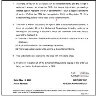 show case notice on Anand Rathi