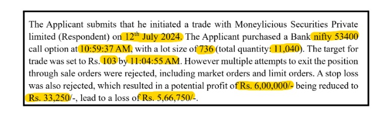 Moneylicious Securities Arbitration