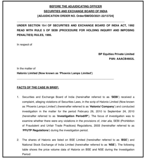 SEBI Actions Against BP Wealth