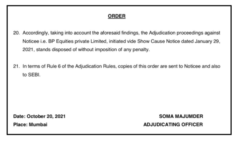 SEBI Actions Against BP Wealth