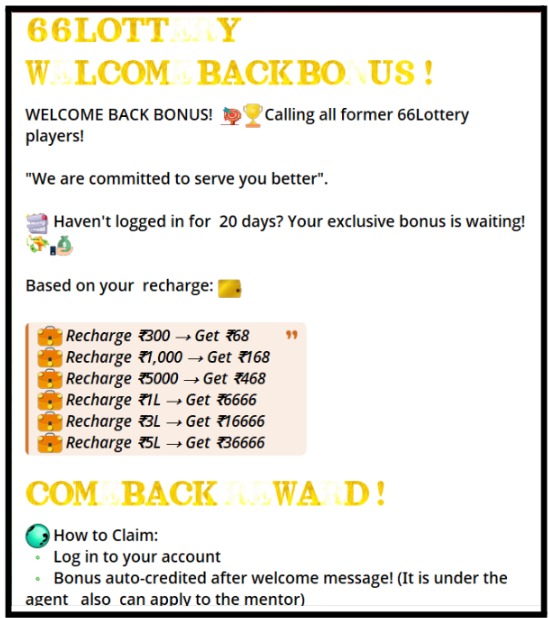 66 Lottery Telegram Channel bonus