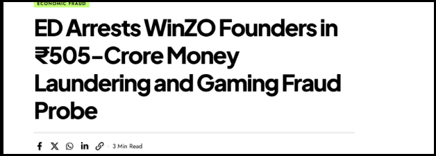 winzo app money laundring news report