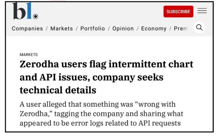 Zerodha user complaint