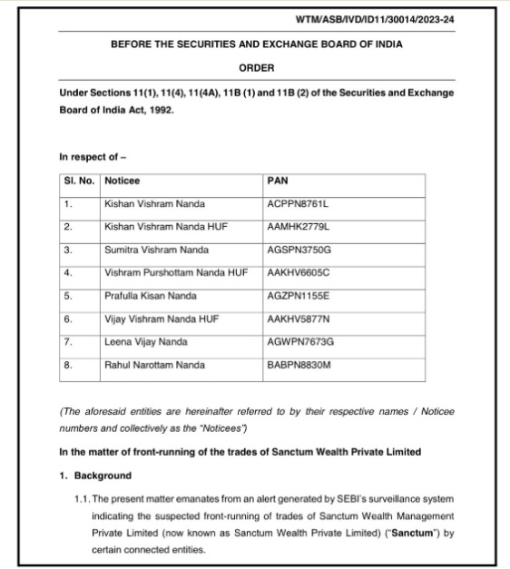 Sanctum Wealth SEBI Orders