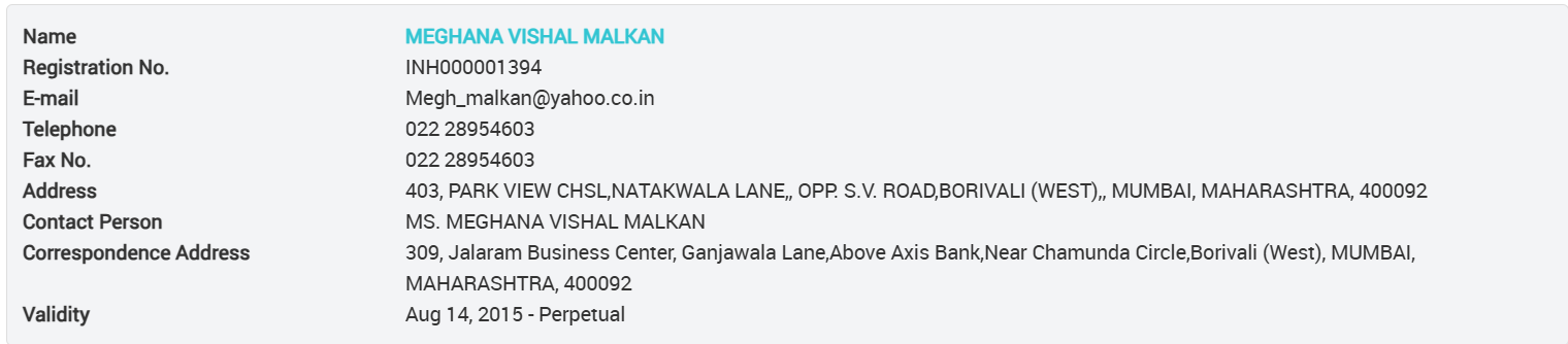 meghana vishal malkan