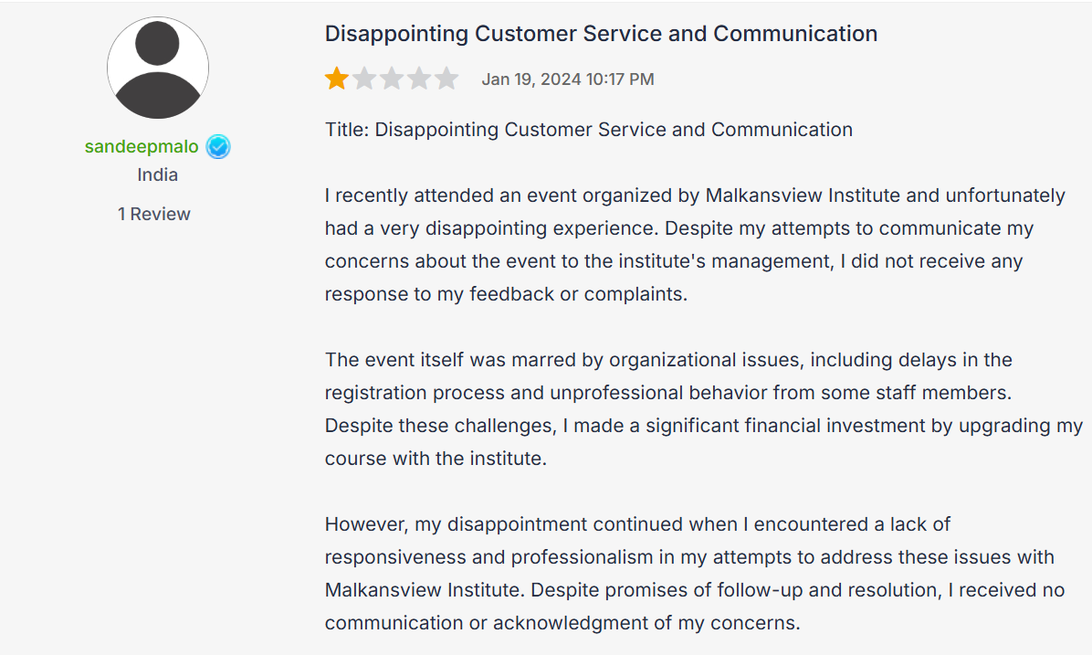 vishal malkan Jan 2024 user reviews