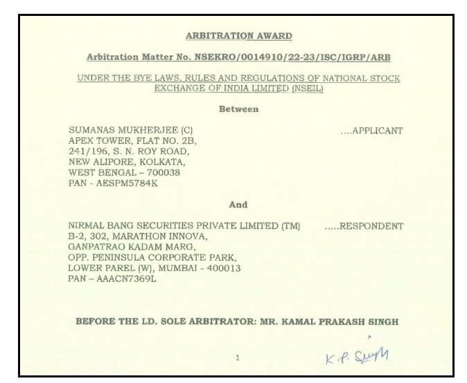 Fixed Return Promise Claim on Nirmal Bang 