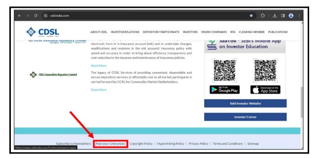 CDSL's Official Complaint Portal