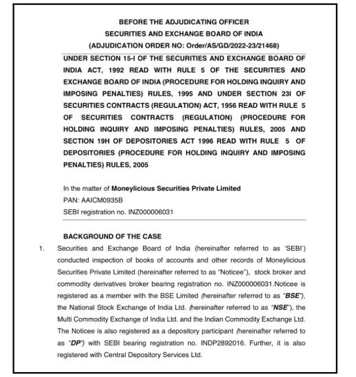 SEBI’s Rs 3 Lakh Penalty on Moneylicious Securities