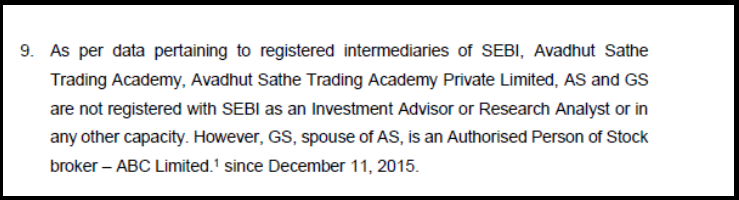 avadhut sathe fake advisory