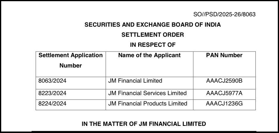jm financial complaints settlement order