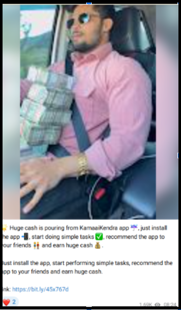 kamai kendra telegram channel fake rewards