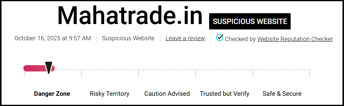 mahatrade suspicious website