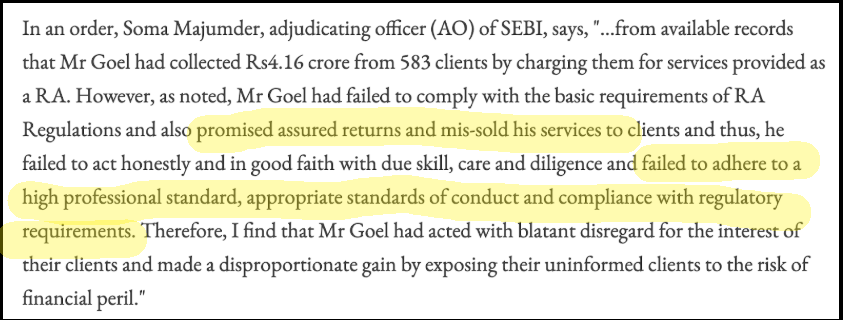 manish goel guaranteed returns promise