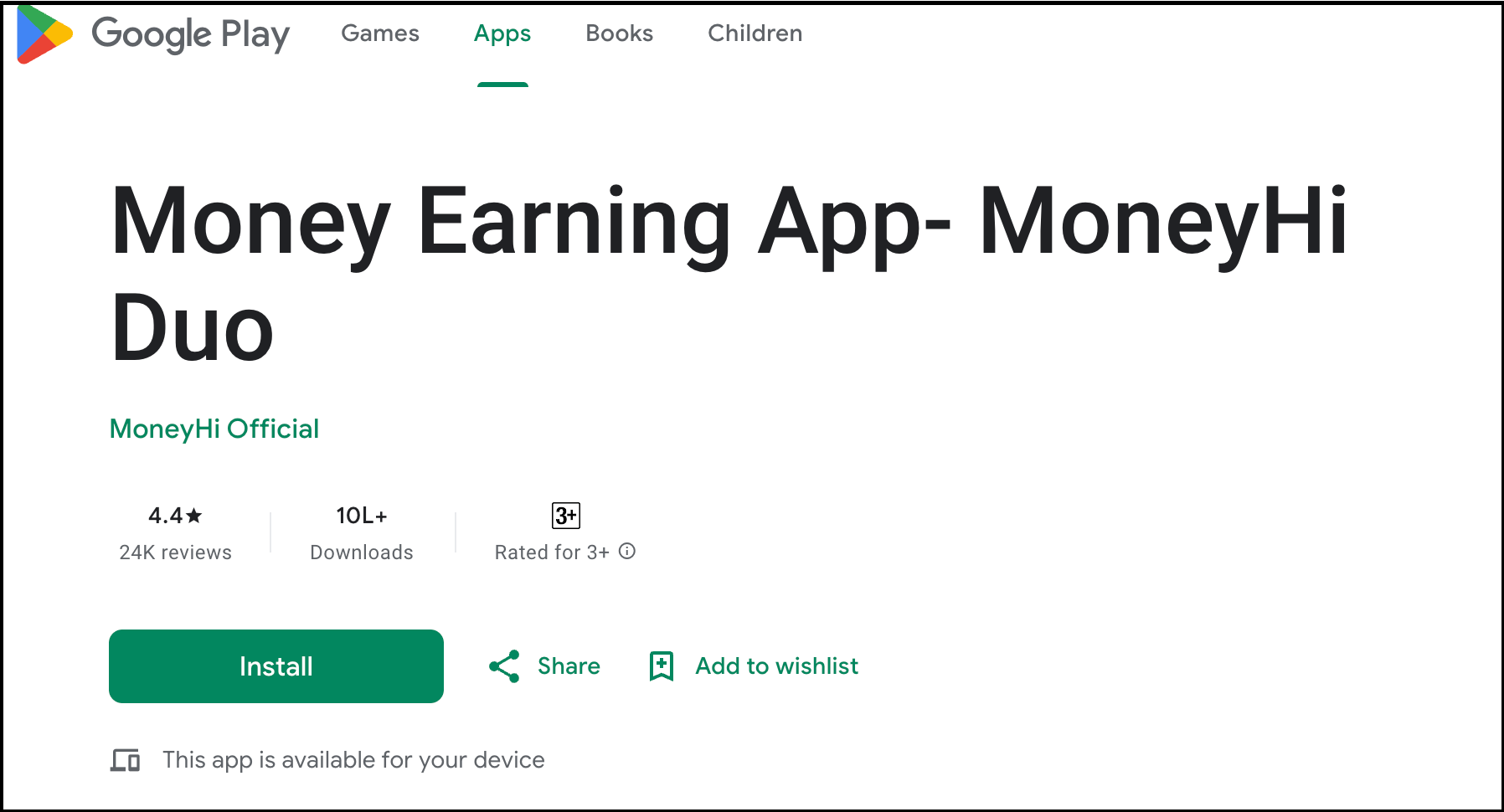 moneyhi duo earning app