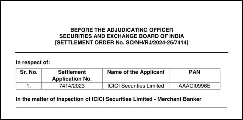 sebi order against icici securities complaints