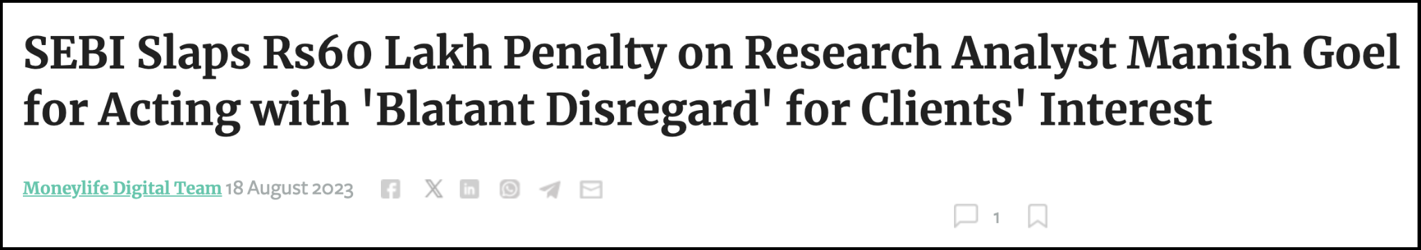 sebi penality against manish goel