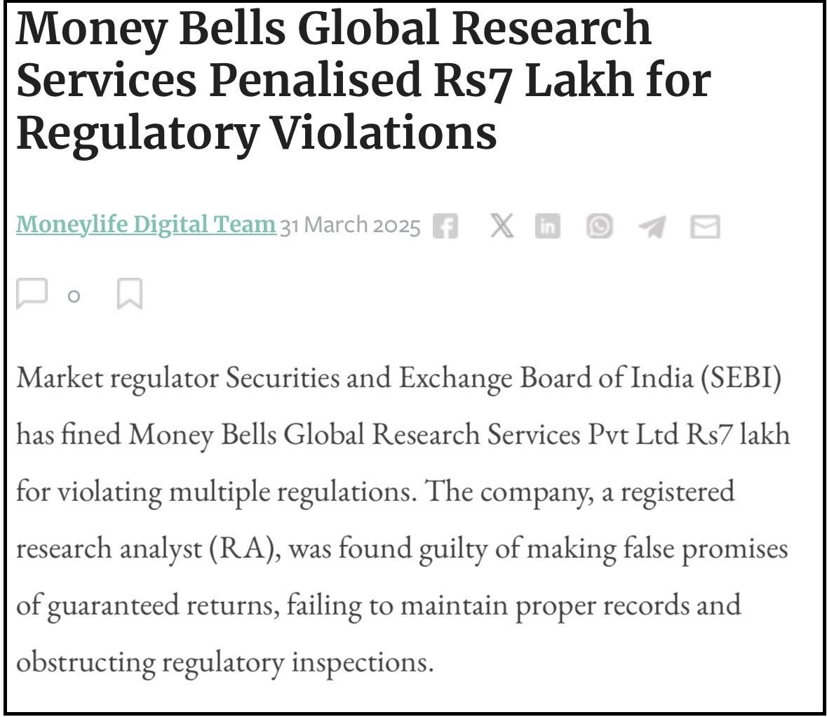 sebi penalty on sagar goel research analyst