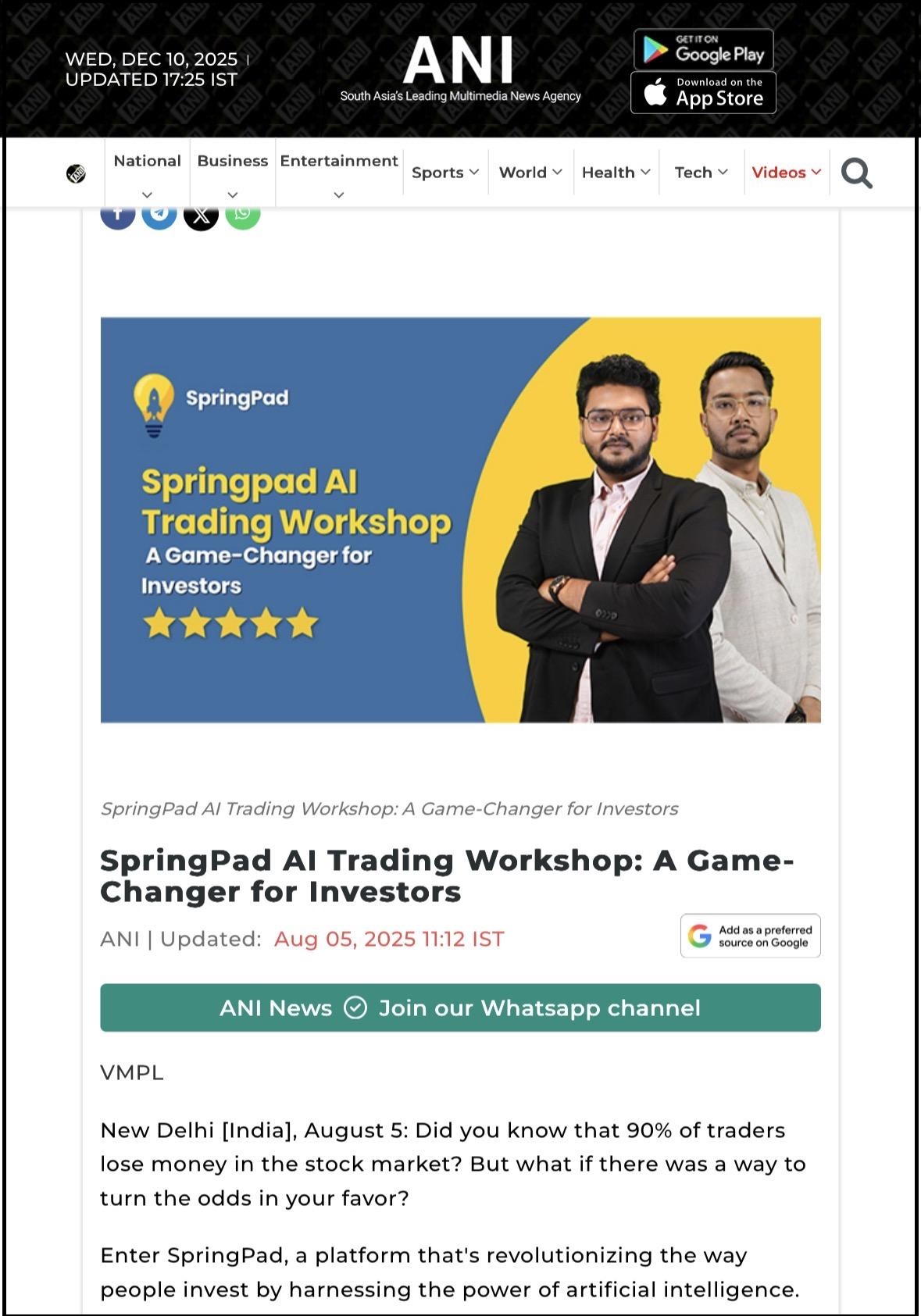 springpad ai trusted score source