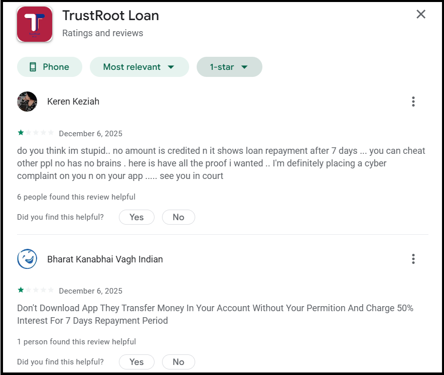 trustroot loan app users reviews