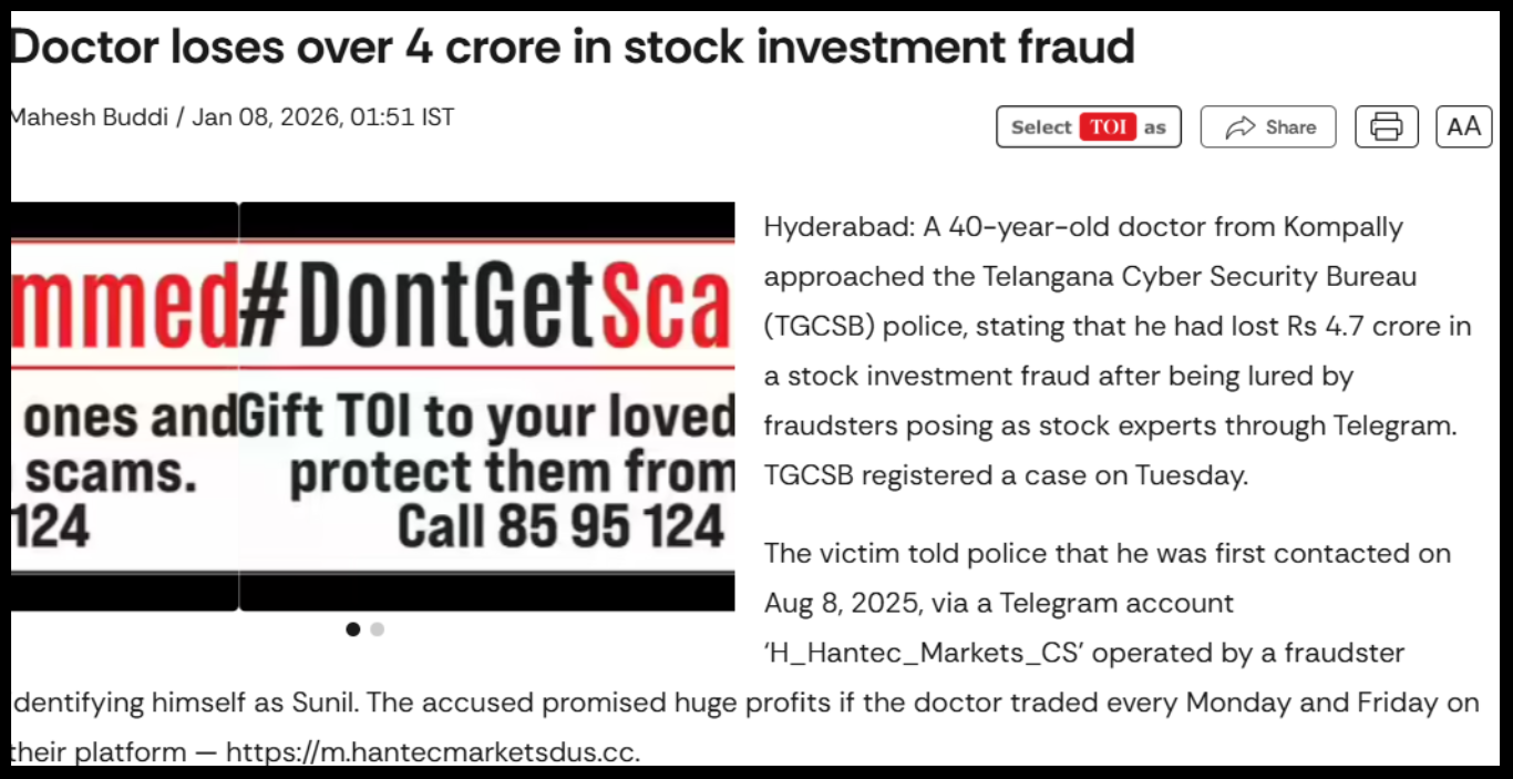 4.7 crore after telegram trading pitch