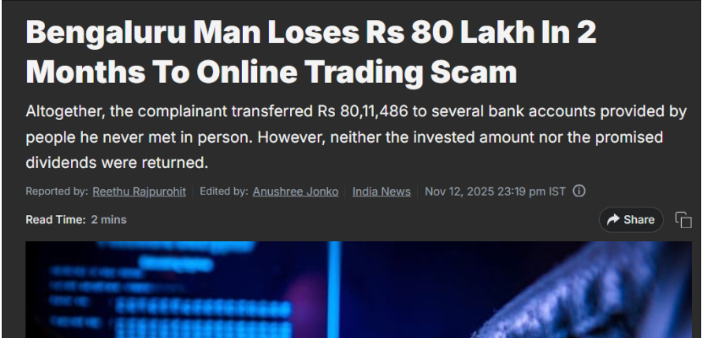 bengaluru man loses ₹80 lakh