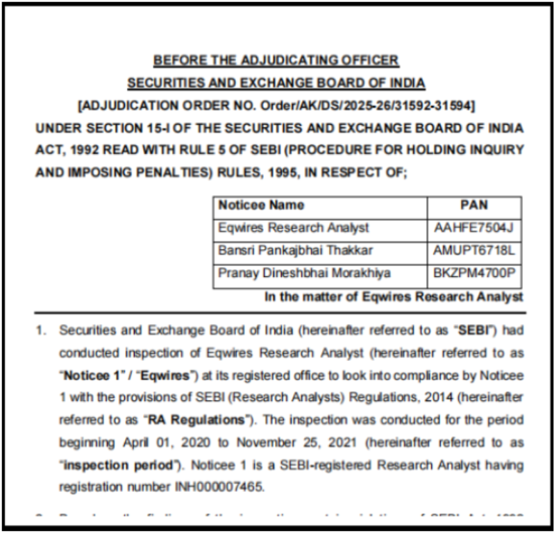 adjudication sebi order