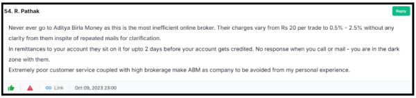 Aditya Birla Money User Reviews