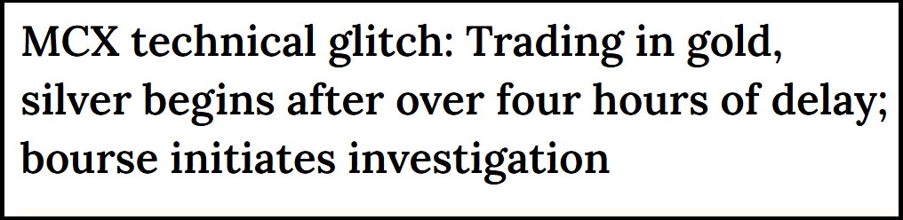 mcx technical glitch