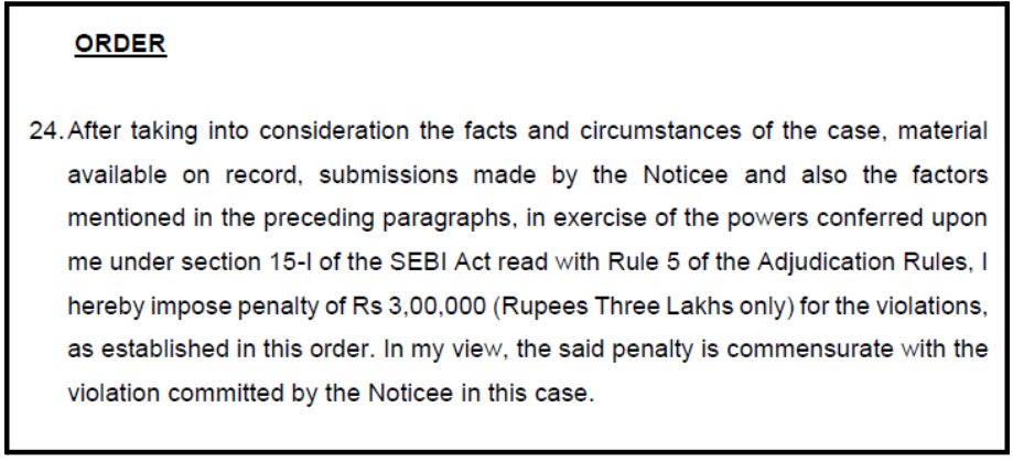 sebi final order and penalty
