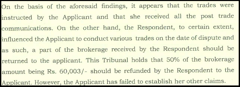 arbitrator ordered motilal oswal